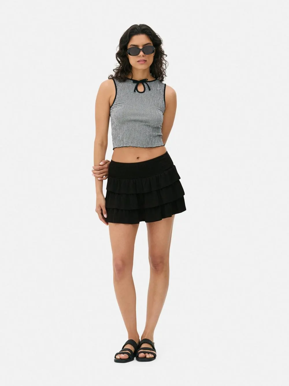 Shirred Mini Skirt