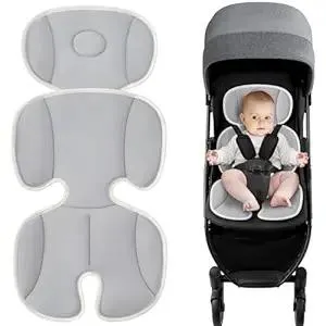 Baby Stroller Cooling Pad Universal Soft Cooler Pad Breathable Adjustable Car Seat Liner Detachable 2-Piece Cooling Cushion Fits Strollers, Car Seat, High Chair, Bassinet, Swing
