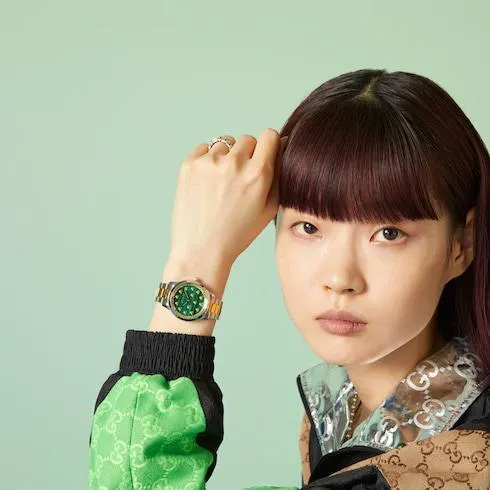 G-Timeless watch with bees, 32 mm