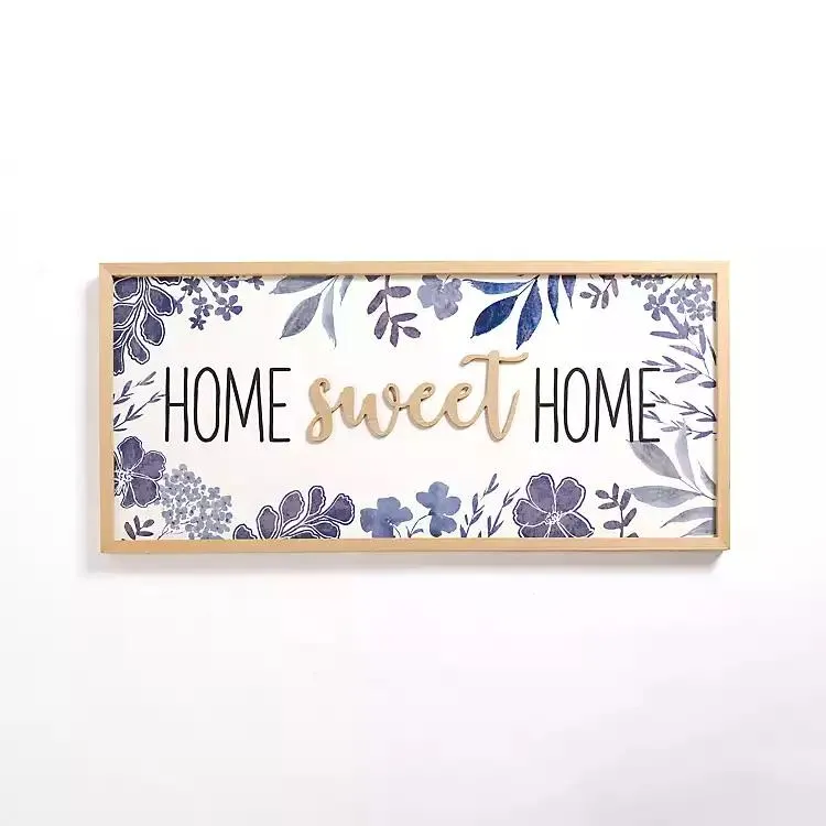 Floral Home Sweet Home Wooden Wall Plaque