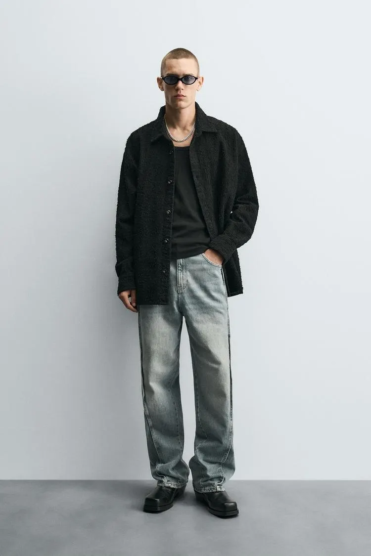 BAGGY FIT JEANS WITH SEAMS