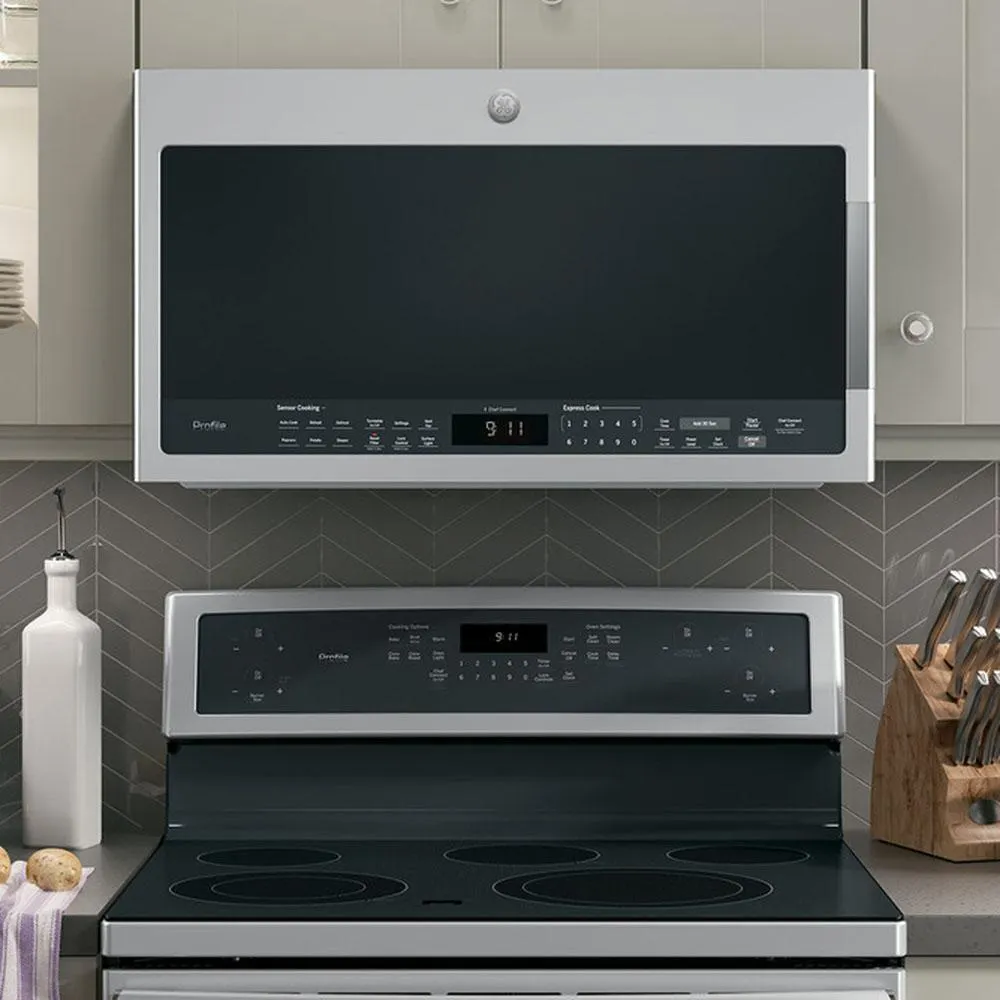 GE Profile 2.1 Cu. Ft. Over-the-Range Sensor Microwave Oven, Stainless Steel