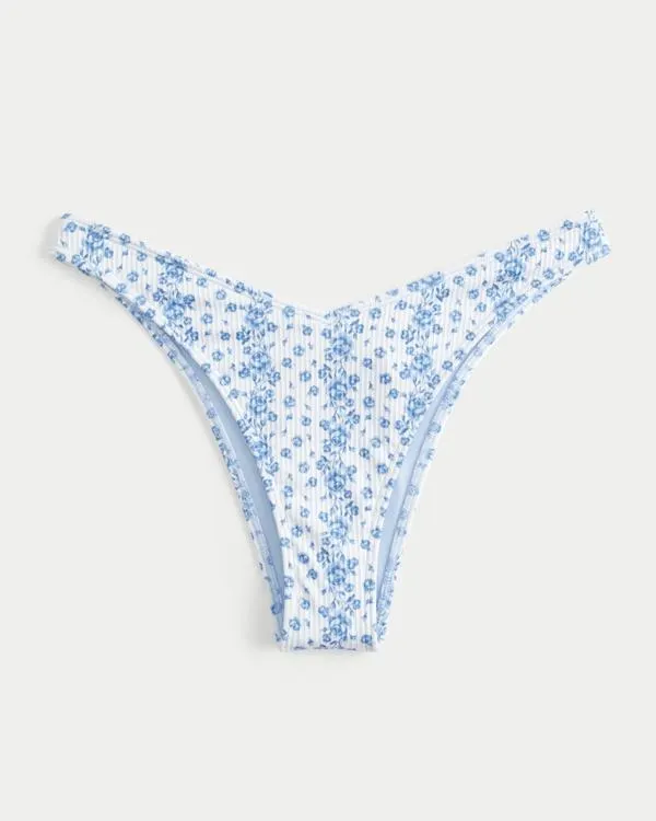 Ribbed High-Leg V-Waist Cheekiest Bikini Bottom