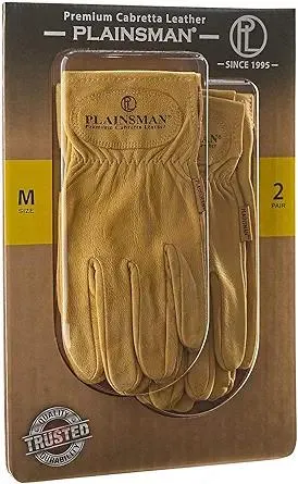 Plainsman Leather Gloves - 2 Pair - Medium