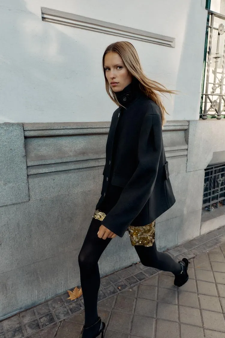 CAPPOTTO CORTO MISTO LANA COLLO ALTO