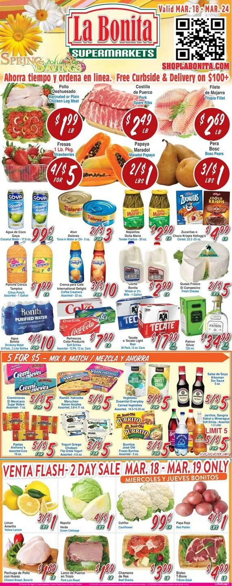 Weekly ad La Bonita Supermarkets weekly ad from March 18 to March 24 2026 - Page 1