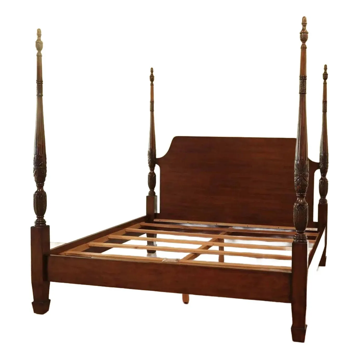 Queen Size Rice Carved Poster Bed