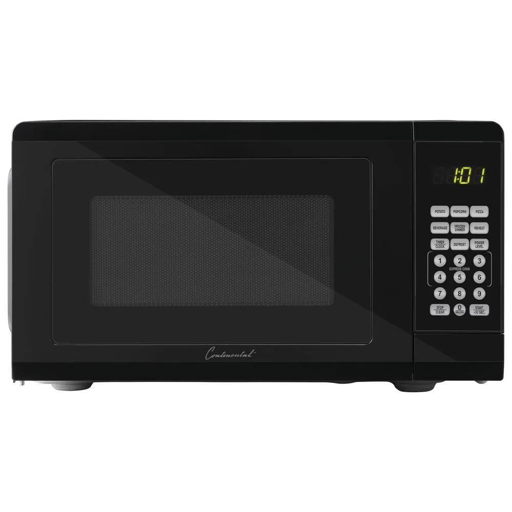 Continental® 0.7 cu. ft. Black Countertop Microwave