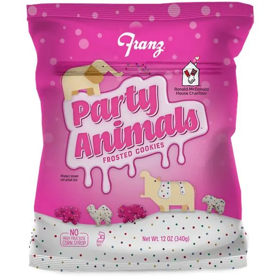 Franz Bake Shoppe Frosted Party Animals Cookies, 12 Oz.