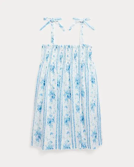 Floral Smocked Cotton Batiste Dress