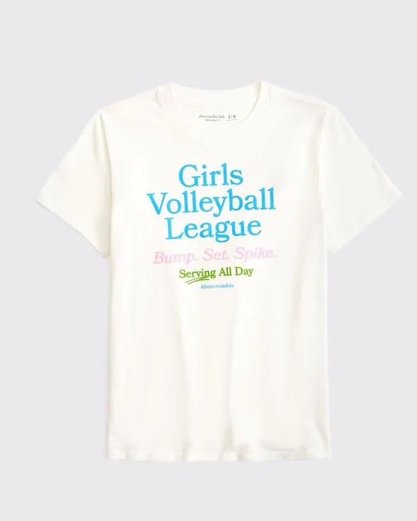 oversized volleyball graphic tee