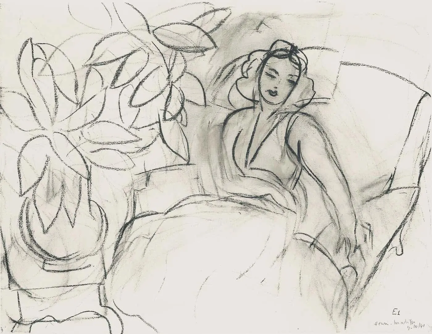 Matisse, Série E, var. 1 (Duthuit 9), Dessins, Thèmes et variations (after)