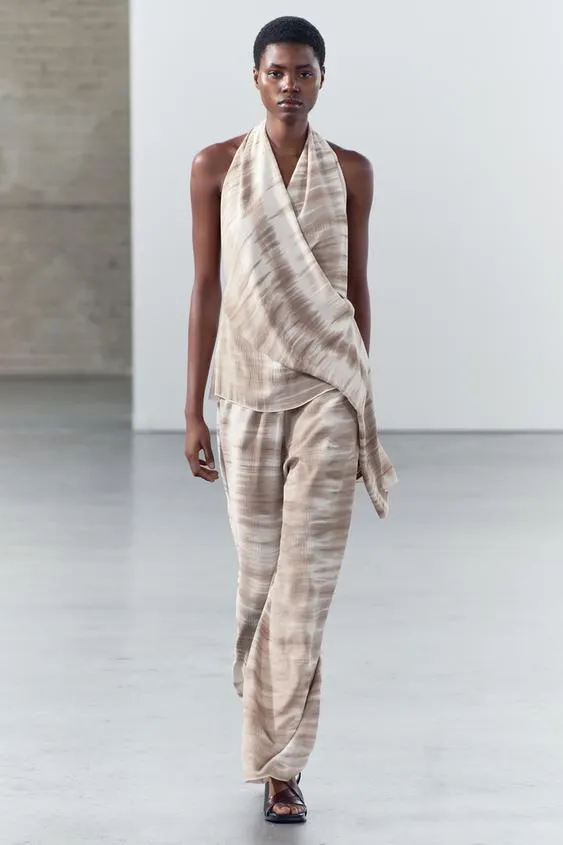 ASYMMETRIC TIE-DYE FLOWING TOP