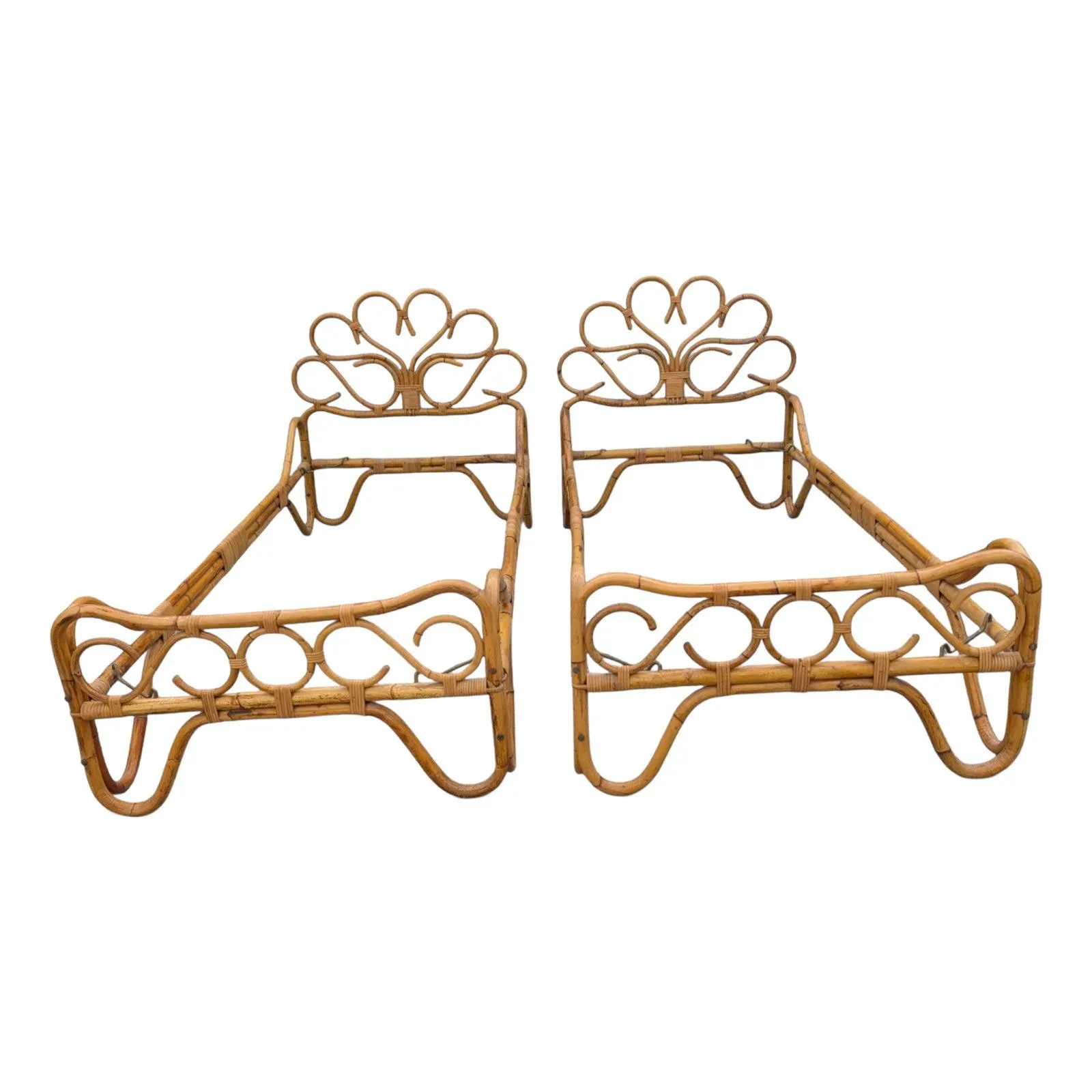 Set of Single Beds in Bamboo Wood, 1960s