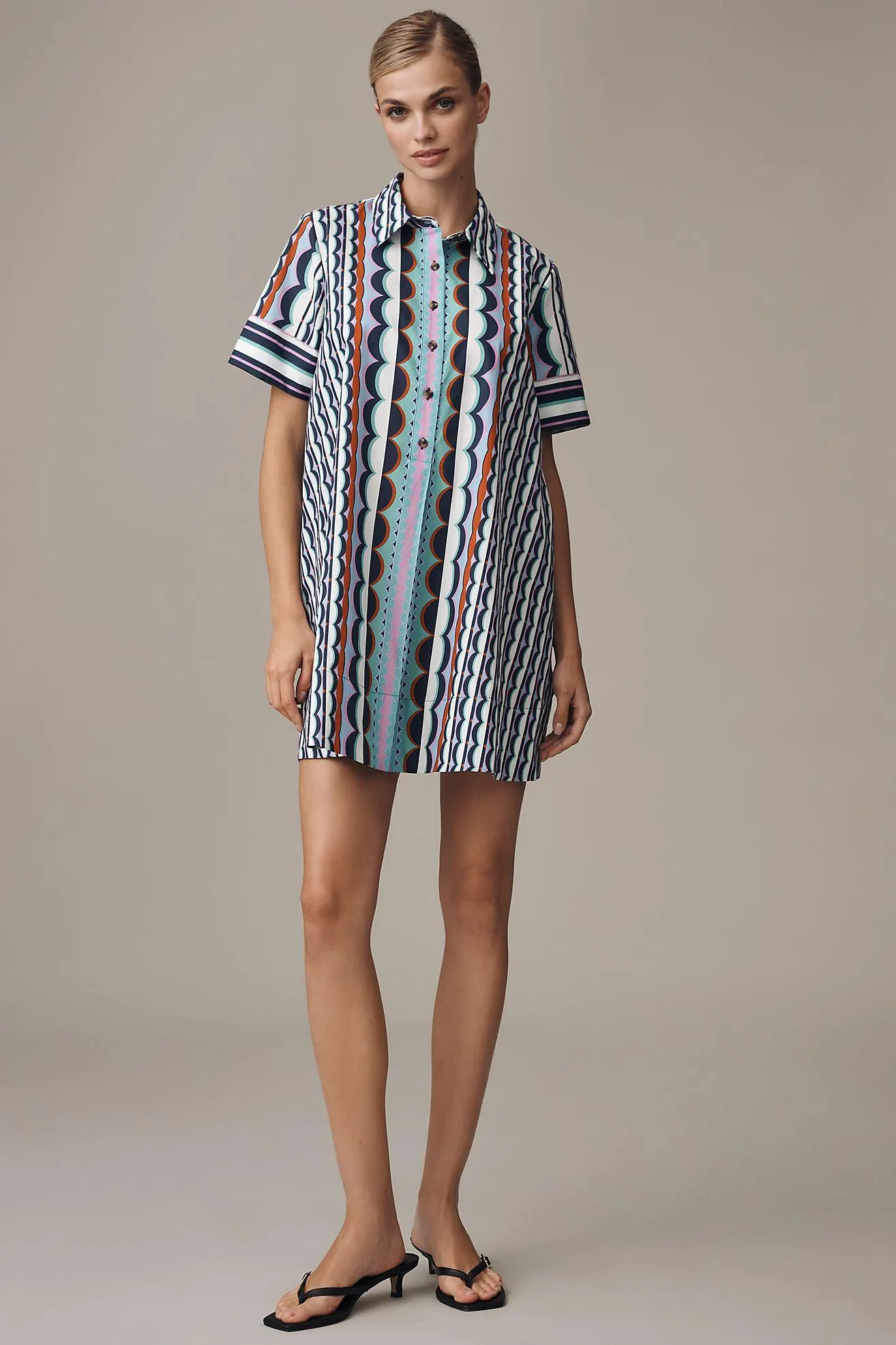 The Pollie Short-Sleeve Swing Tunic Mini Dress