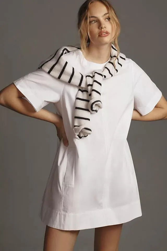 Maeve Short-Sleeve Crew-Neck Swing Mini Dress