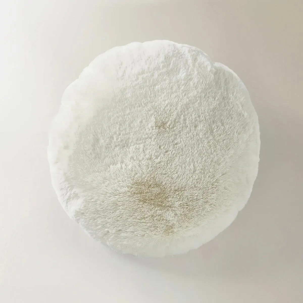 Shay Faux Fur Round Pillow 18" - Ivory