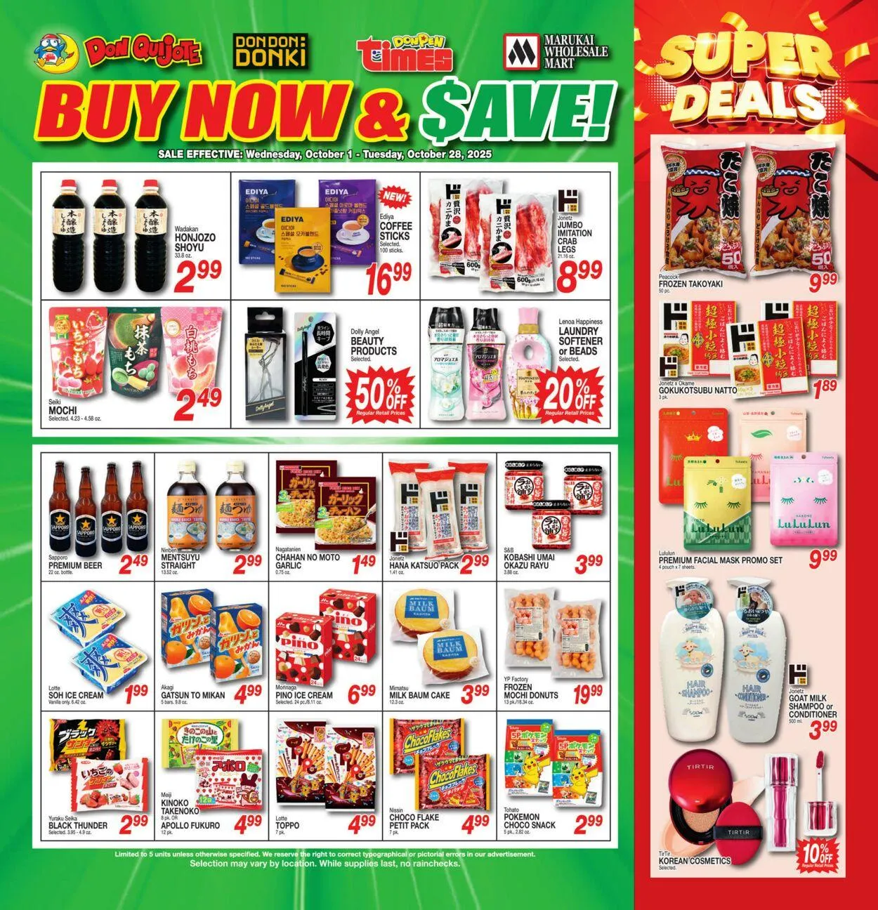 Weekly ad Don Quijote Hawaii from October 1 to October 28 2025 - Page 1