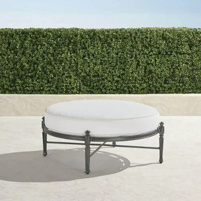 Carlisle Round Ottoman with Cushion in Slate Aluminum