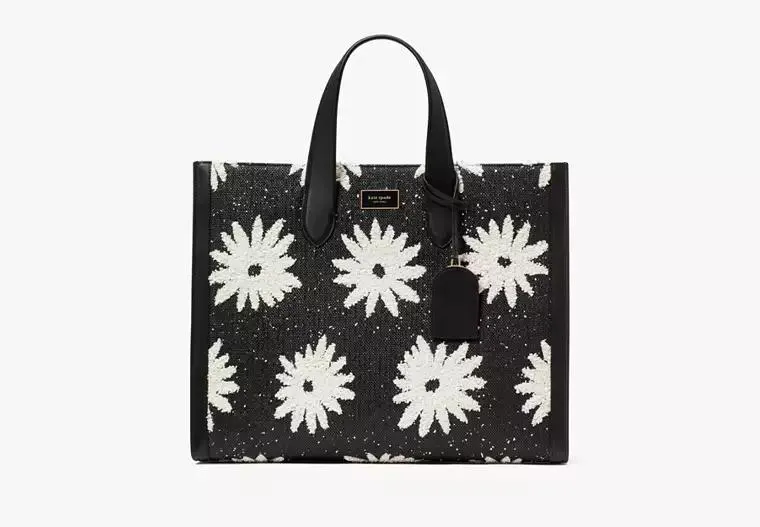 Manhattan Floral Straw Large Tote