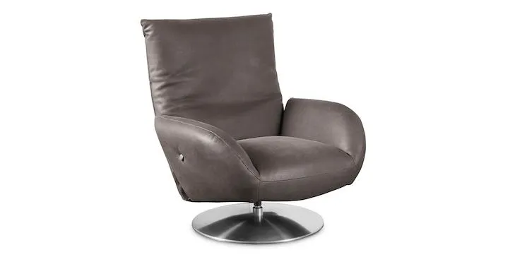 Ranlo Leather Swivel Arm Chair