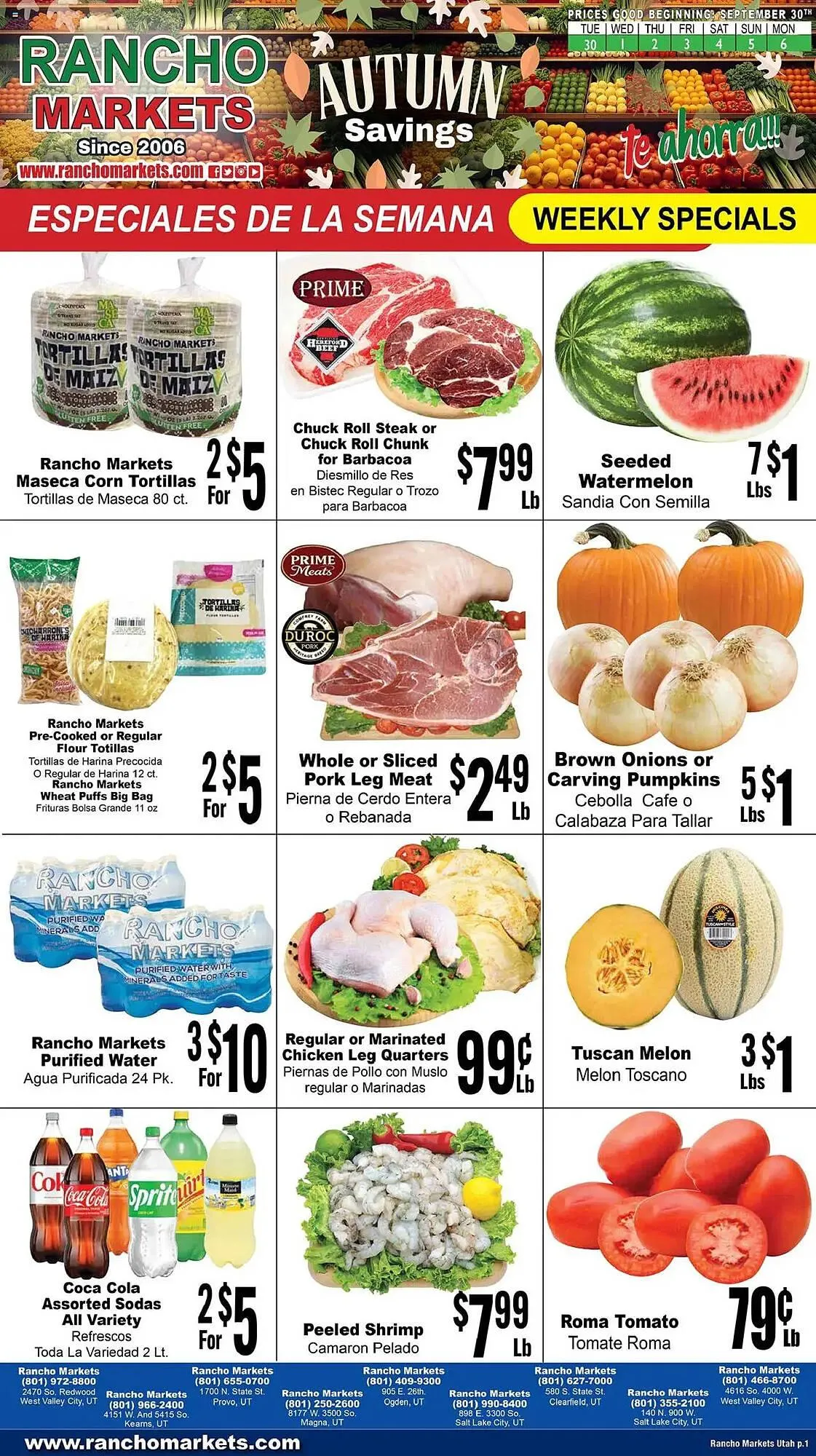 Weekly ad Rancho Markets weekly ad from September 30 to October 6 2025 - Page 1