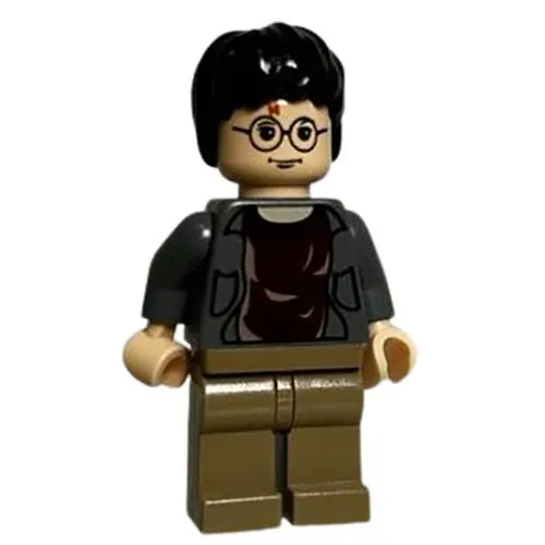 LEGO Minifigure - Harry Potter - HARRY POTTER (Gray Shirt & Tan Legs)