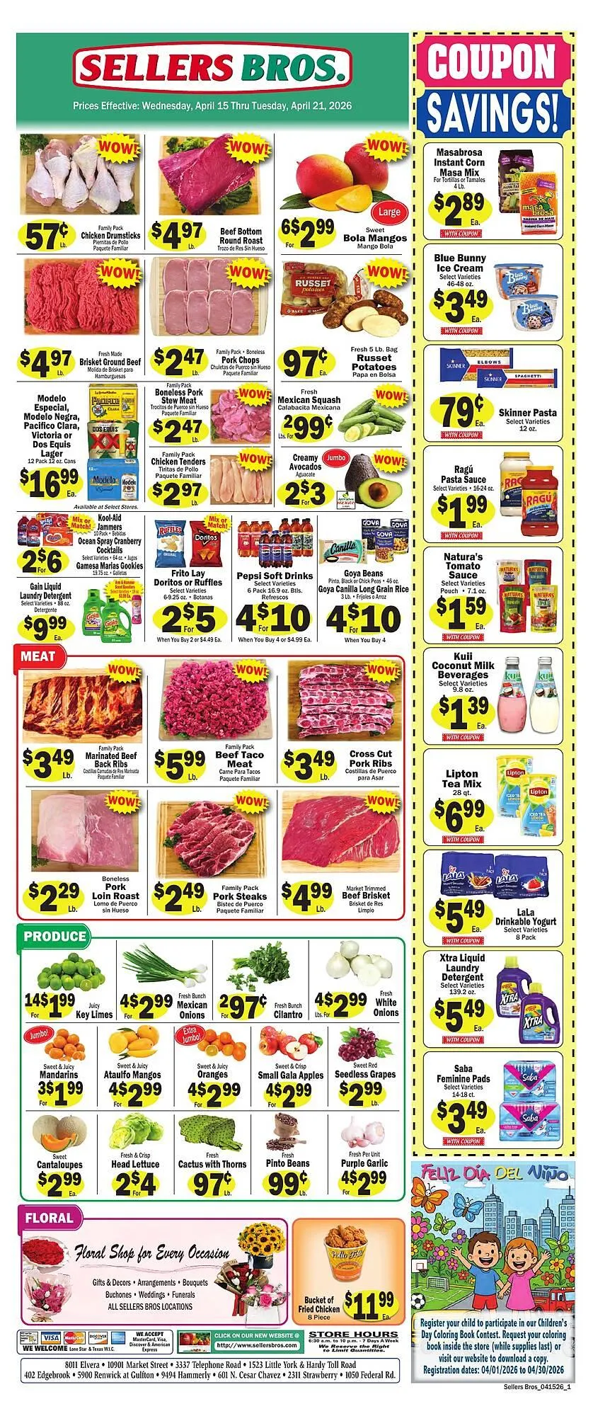 Weekly ad Sellers Bros weekly ad from April 15 to April 21 2026 - Page 1