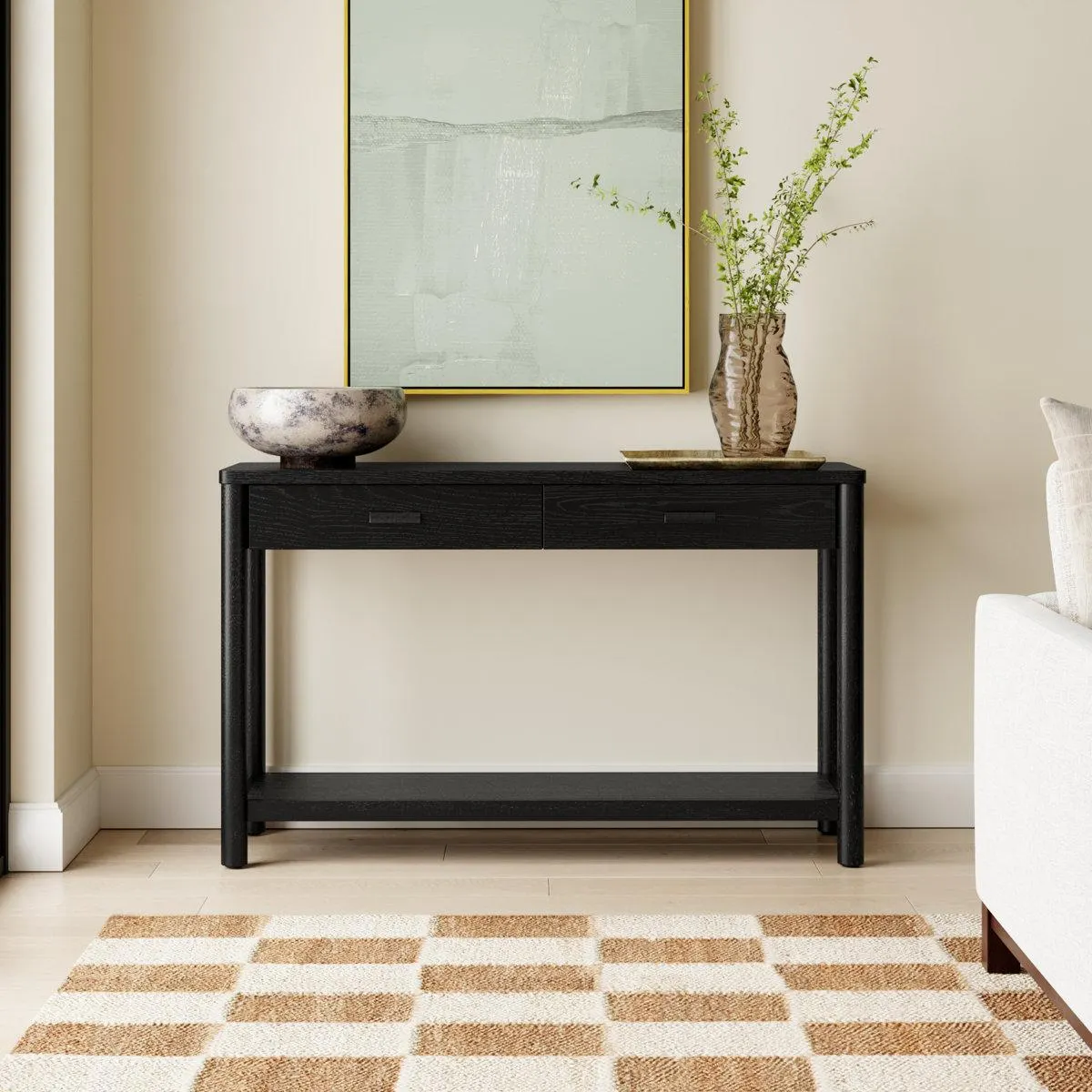 Kaplan Wood 2 Drawer Console Table