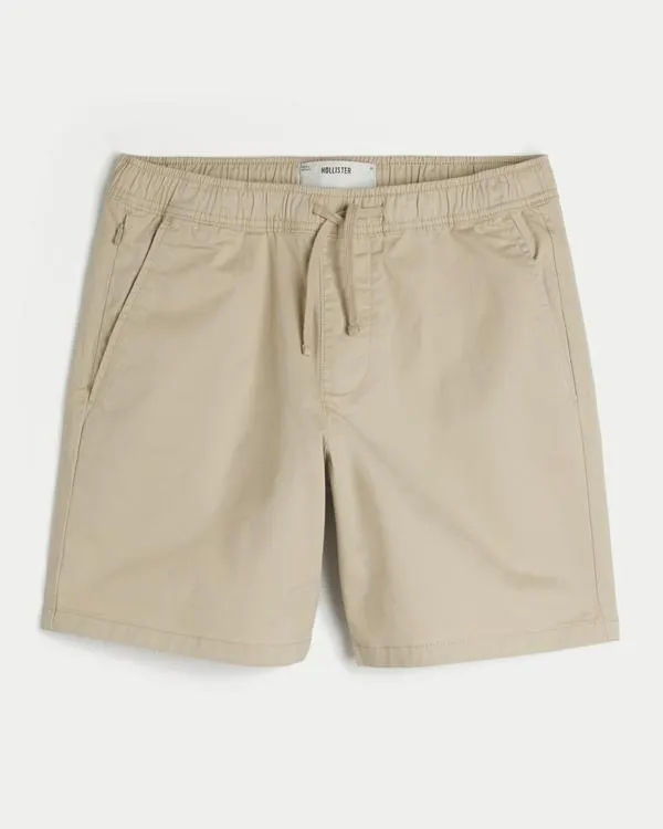 Above-the-Knee Twill Pull-On Shorts