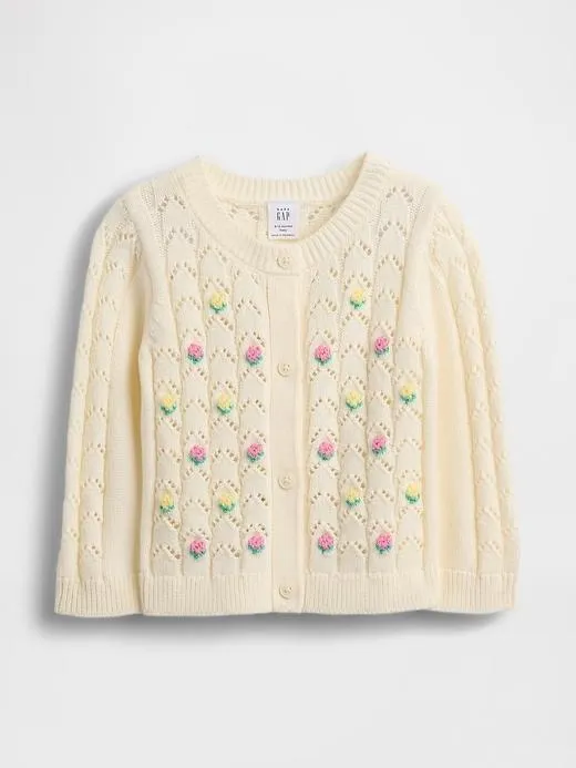 Baby Floral Pointelle Cardigan