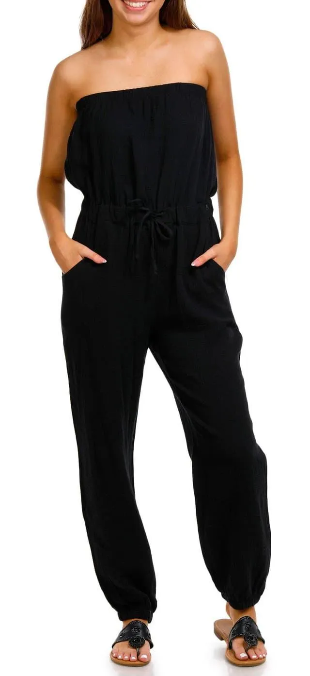 Jolie & Joy Juniors Solid Tube Top Jumpsuit