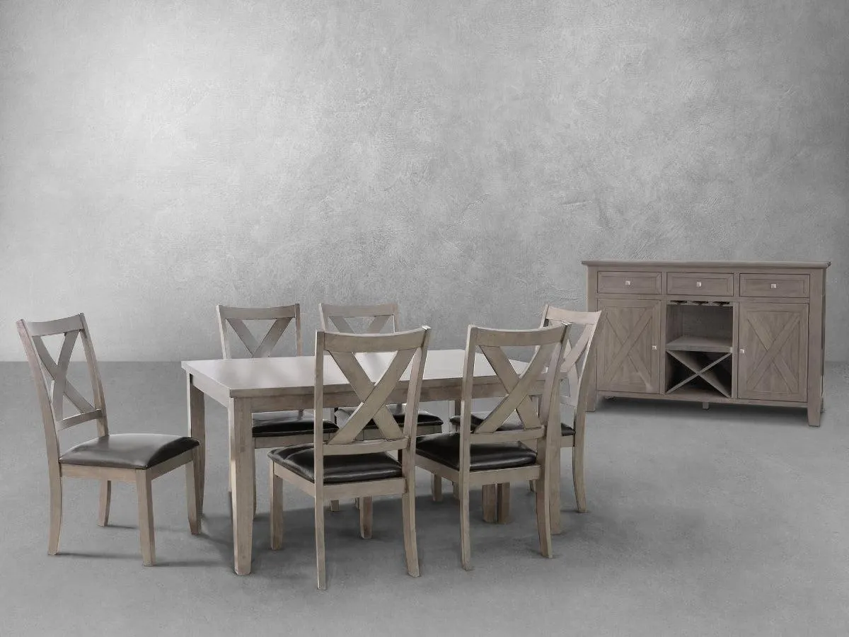 Theodore 8-pc Dining Set with Server - Gray
