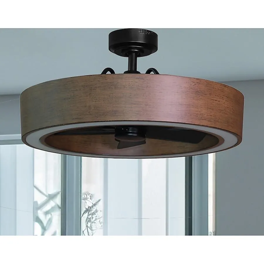 Harbor Breeze Vanderbrook 26-in Integrated LED Black and Walnut with Matte Black Blades Fandelier Ceiling Fan With Light - Remote Included ( 5 -Blade )