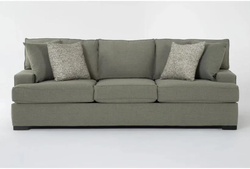Arliss Foam 93" Green Performance Fabric Sofa