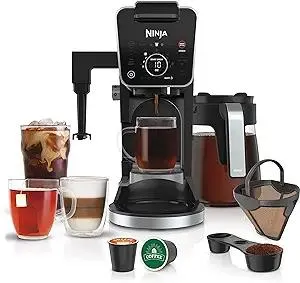 Ninja Hot and Iced Coffee Maker, Single Serve Coffee Maker and Drip Coffee Machine, DualBrew Pro Specialty 12-Cup with K-Cup Combo, Includes Permanent Filter, CFP307