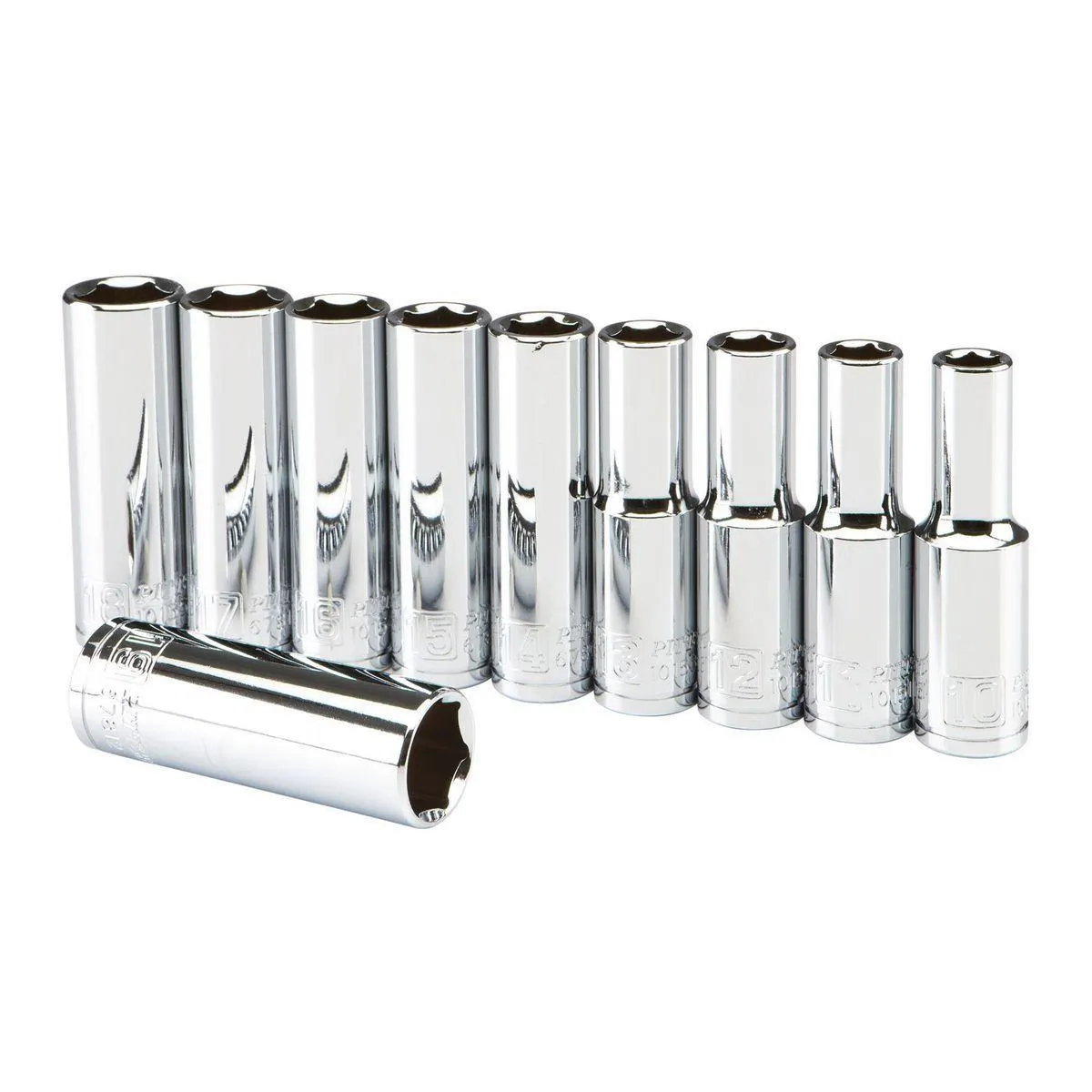 1/2 in. Drive Metric High-Visibility Deep Socket Set, 10-Piece