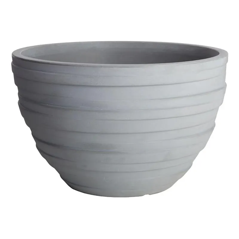 Light Gray Stacked Bowl Outdoor Planter, Extra Large