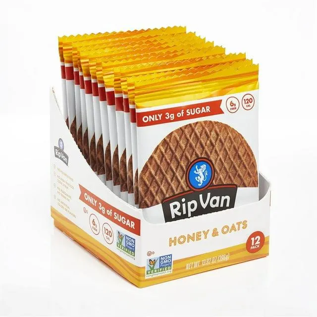 Rip Van Wafels Non-GMO European Snack Honey and RVW00336