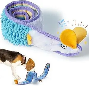Nocciola EEL Squeaky Dog Toy, Tough No Stuffing Toy for Tug of War, Puppy Interactive Puzzle Fun to Keep Them Busy, Cognitive Crinkle Dog Toy for Large Medium Small Breed, Blue
