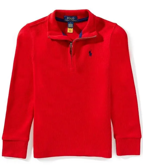 Little Boys Long-Sleeve Estate-Rib Quarter-Zip Pullover