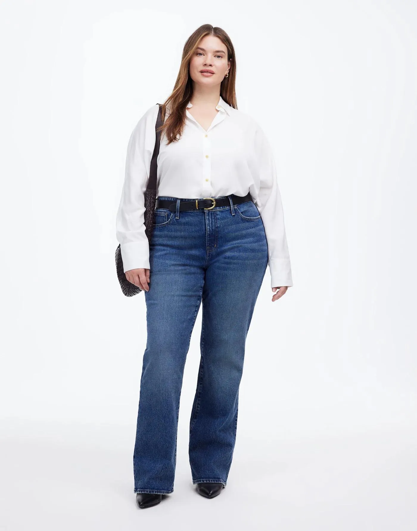Plus Relaxed Bootcut Jeans in Concho Wash
