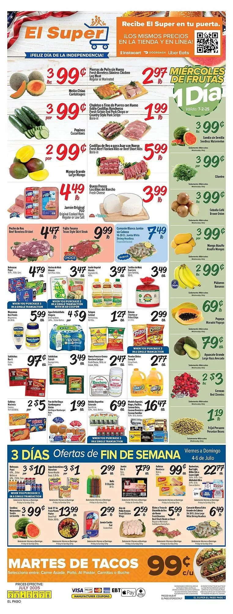 Weekly ad El Super Weekly Ad from July 2 to July 8 2025 - Page 1