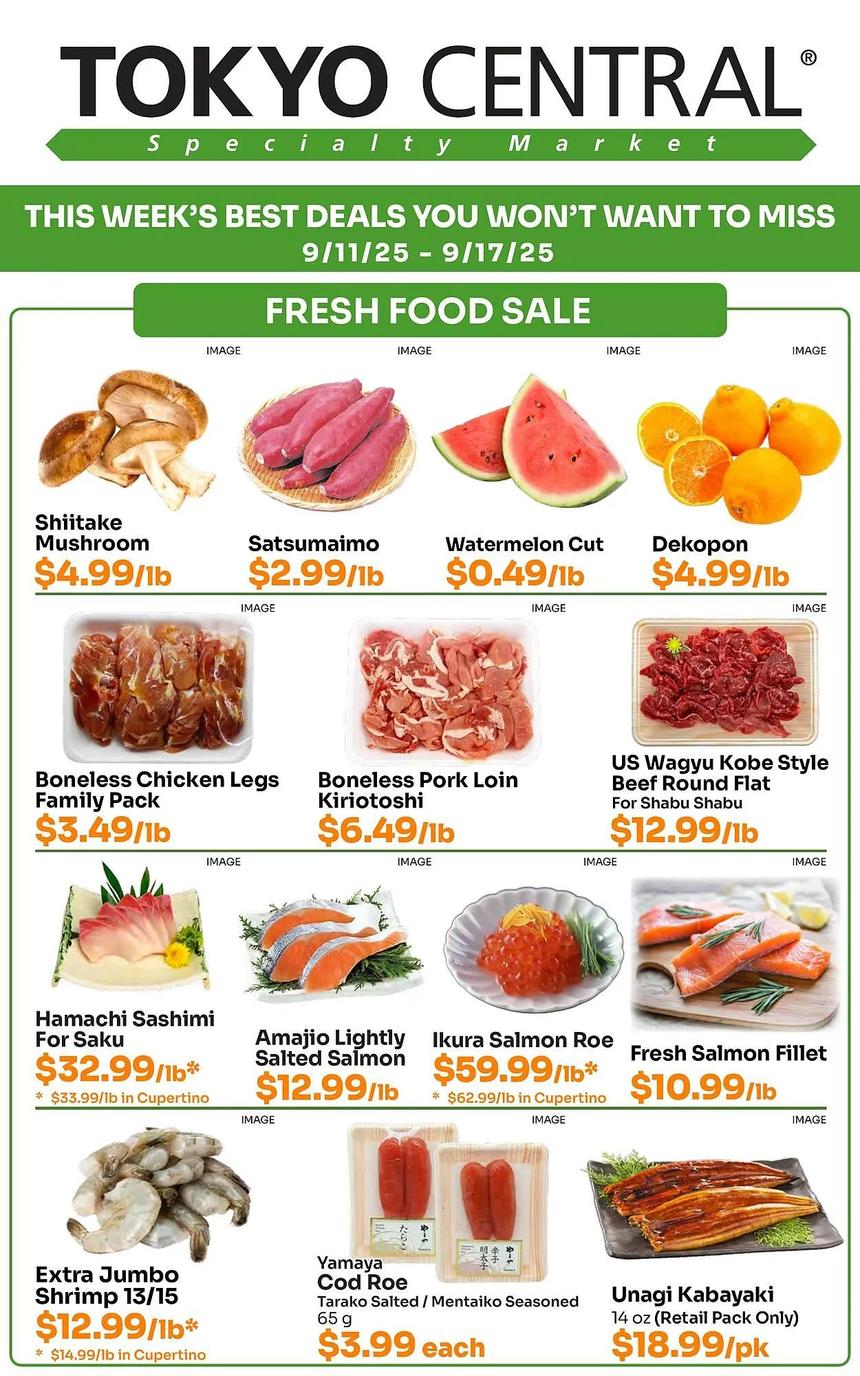 Weekly ad Tokyo Central Specialty Market weekly ad from September 11 to September 17 2025 - Page 1