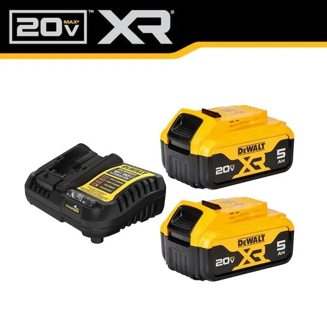 DEWALT 20-V 2-Pack Lithium-ion Battery and Charger (5 Ah)