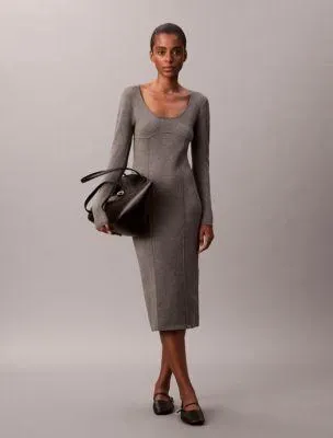 Tech Knit Slim Midi Dress