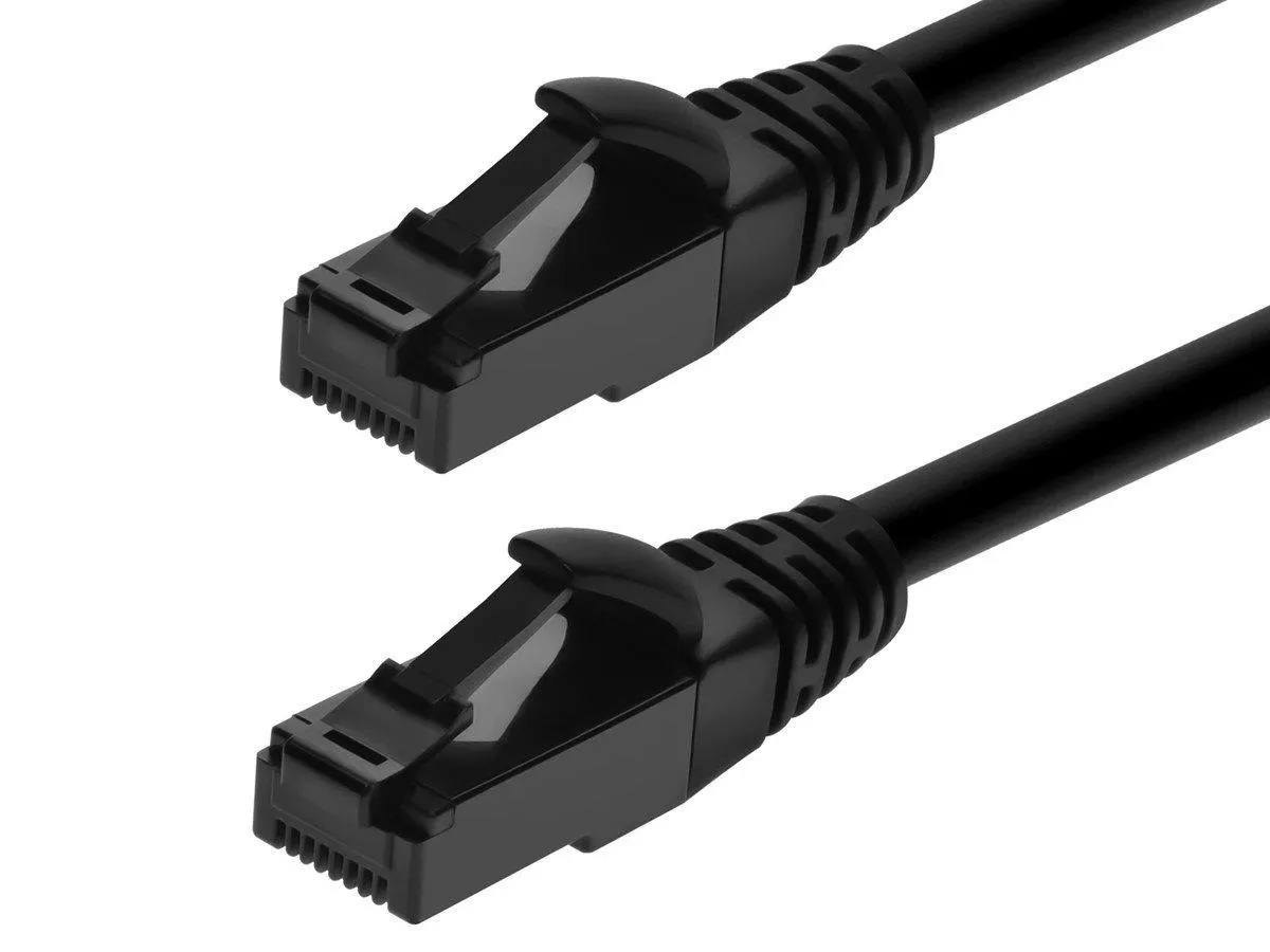 Monoprice Cat6A 5ft Black Flexible TPE Patch Cable, UTP, 24AWG, 500MHz, Pure Bare Copper, Snagless RJ45, Flex Series Ethernet Cable