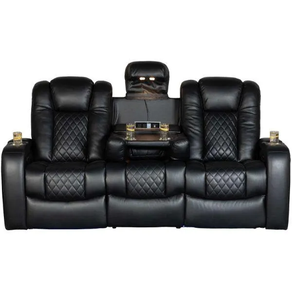 Cinema Dual Power Recline Sofa with Drop Table and