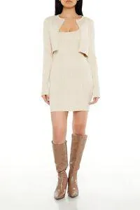 Mini Sweater Dress & Cardigan Sweater Set