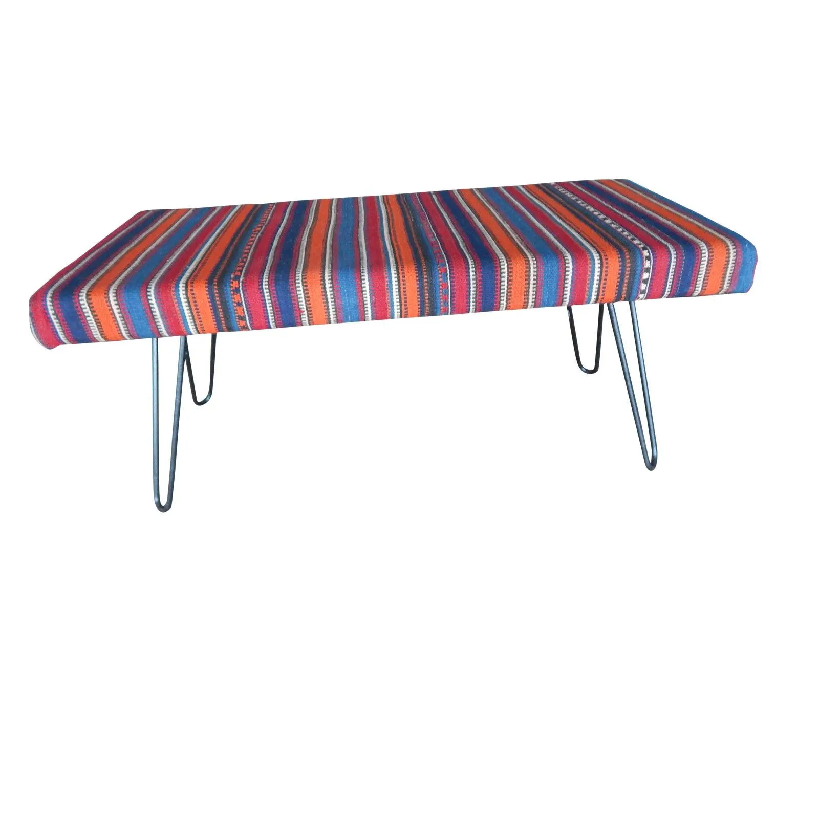 Kilim Upholstered Bench With Turkish Kilim Rug